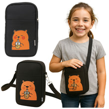 Taška přes rameno Kapybara s nastavitelným popruhem – černá