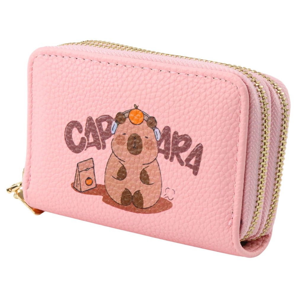 Peněženka Kapybara růžová se dvěma přihrádkami – 12,5 cm