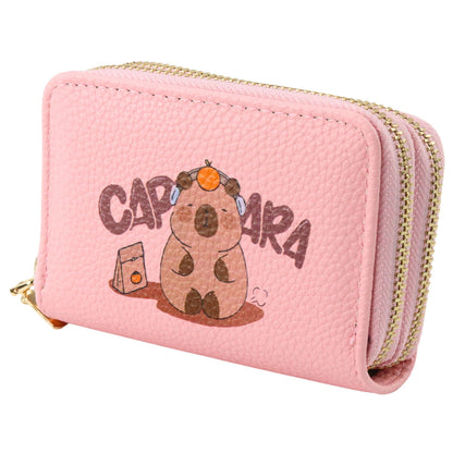 Peněženka Kapybara růžová se dvěma přihrádkami – 12,5 cm