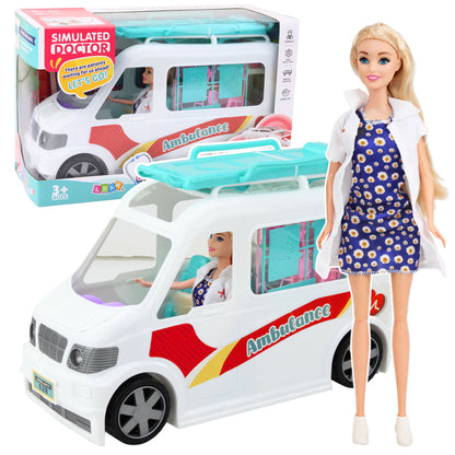 Mobilní nemocnice s ambulancí a panenkou lékaře – 2v1