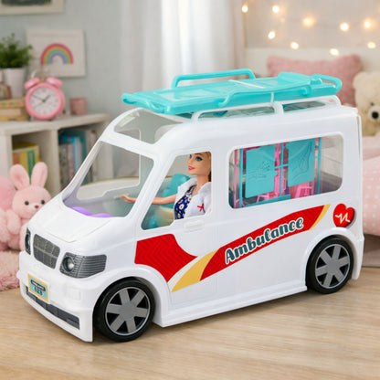 Mobilní nemocnice s ambulancí a panenkou lékaře – 2v1