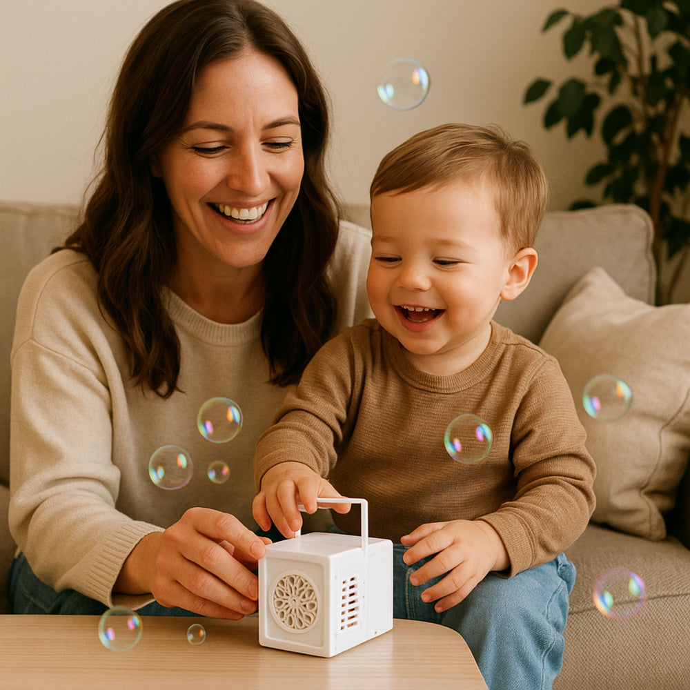 Přenosný automatický bublifuk bílý – 10 otvorů