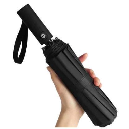 Automatický skládací deštník 12 žeber černý 105 cm