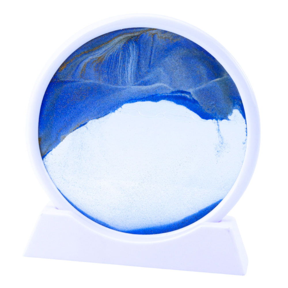 3D obraz s tekutým pískem – relaxační dekorace s rotací 360° – modrá