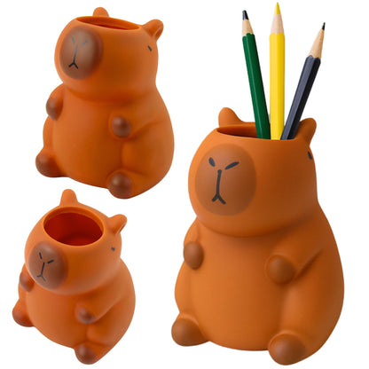Stojánek na tužky Kapybara – hnědý organizér 10 cm