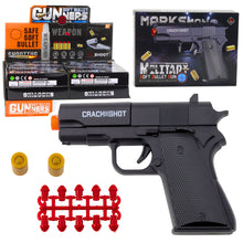 Mini pistole s náboji a nábojnicemi – černá, 13,5 cm