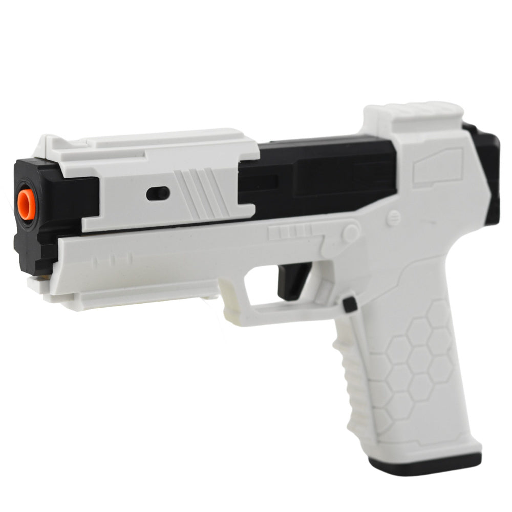 Pistole na pěnové náboje s nábojnicemi – bílá