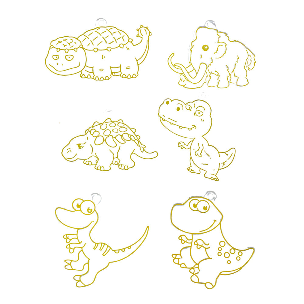 Kreativní sada vitráží s dinosaury – přívěsky s 6 gely