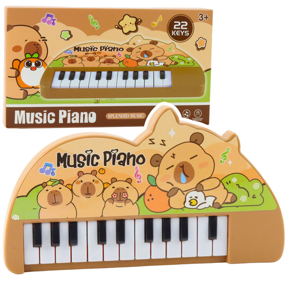 Dětské hudební piano Kapybara – mini klávesy, 22 kláves
