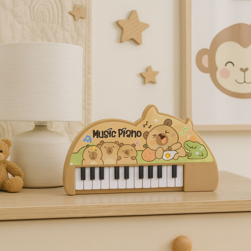 Dětské hudební piano Kapybara – mini klávesy, 22 kláves