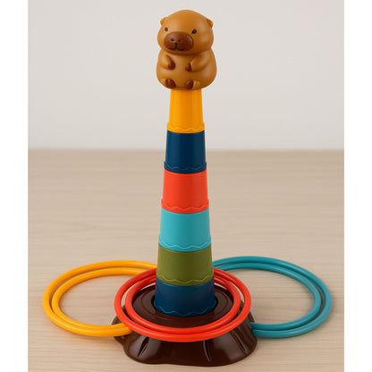 Hra na zručnost – házení kroužků na terč s kapybarou