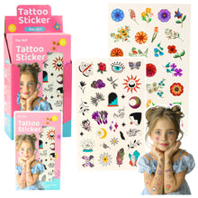 Sada 60 dětských tetování s květinami a motivy – barevné