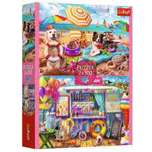 Puzzle 2x500 dílků – Prázdninový čas se psy – Trefl