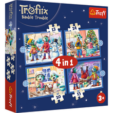 Puzzle 4v1 Sněží u Treflíků – Trefl 34657