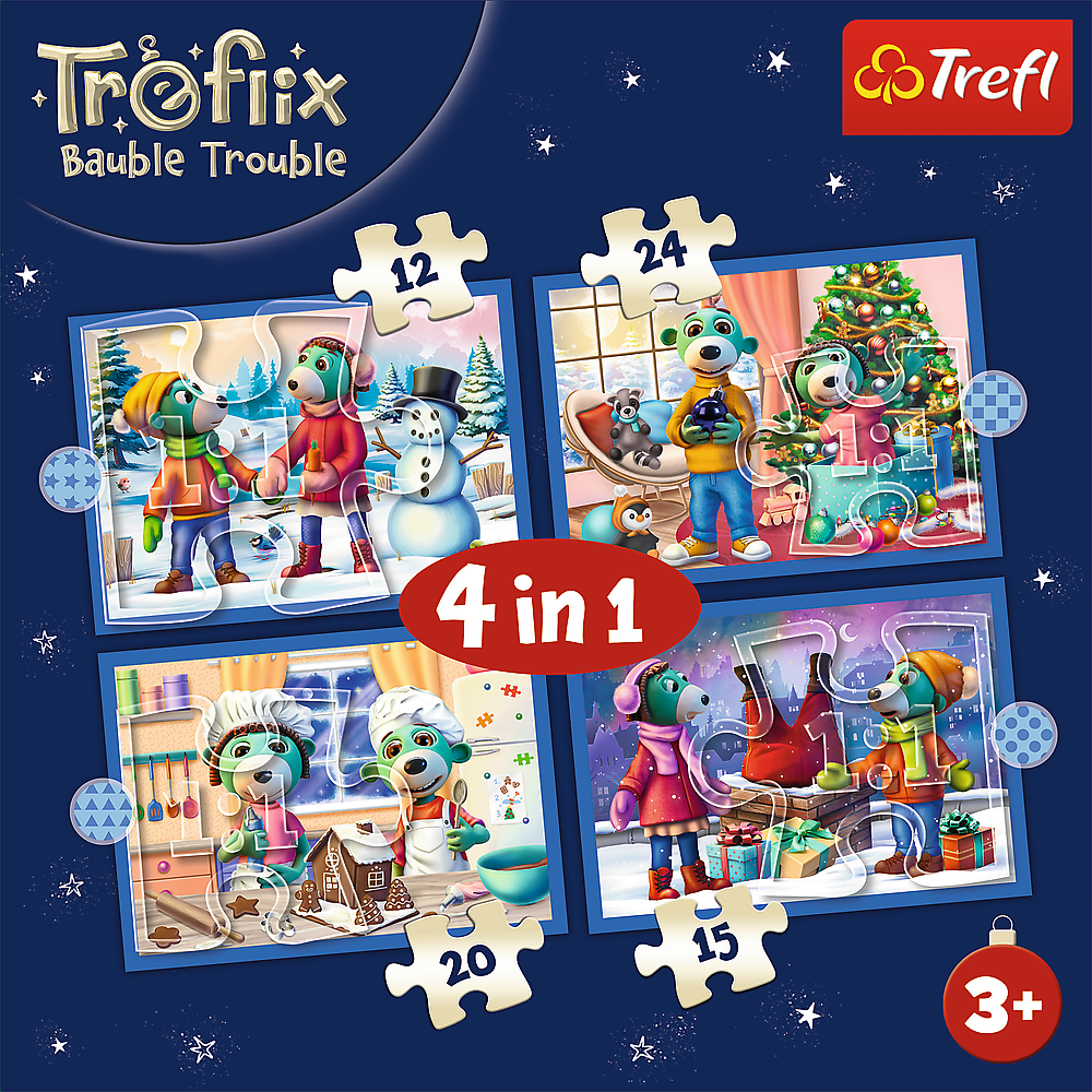 Puzzle 4v1 Sněží u Treflíků – Trefl 34657