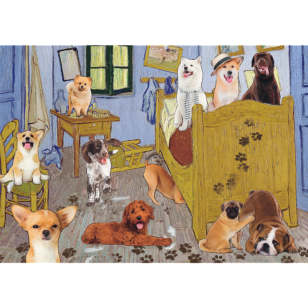 Puzzle Van Goghova ložnice: Psí revoluce – 500 dílků – Trefl