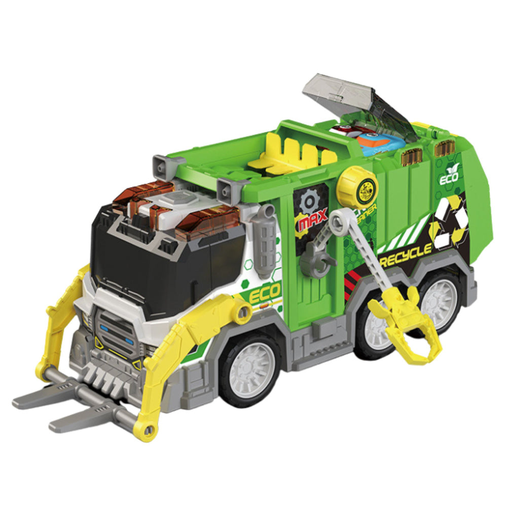 Popelářské auto s pohyblivým ramenem, světly a zvuky