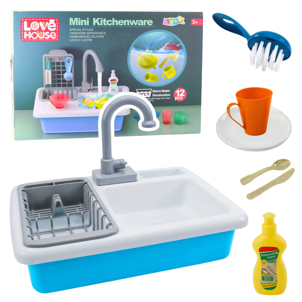 Dětský dřez s cirkulací vody a měnícím se příslušenstvím – 12 ks