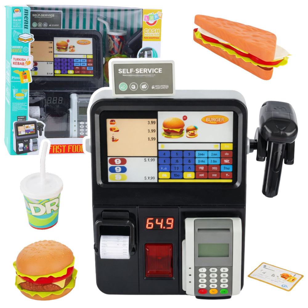 Pokladna s terminálem a skenerem – světlo a zvuky