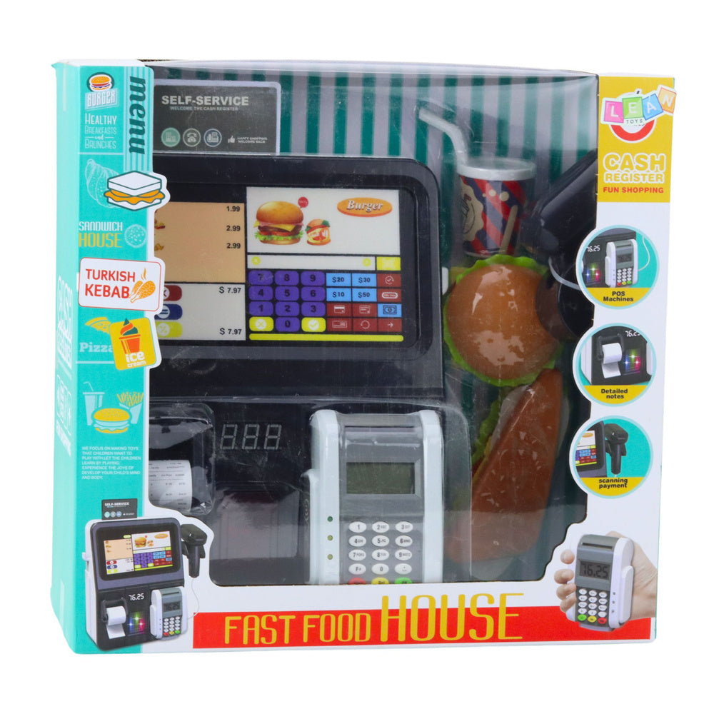 Pokladna s terminálem a skenerem – světlo a zvuky