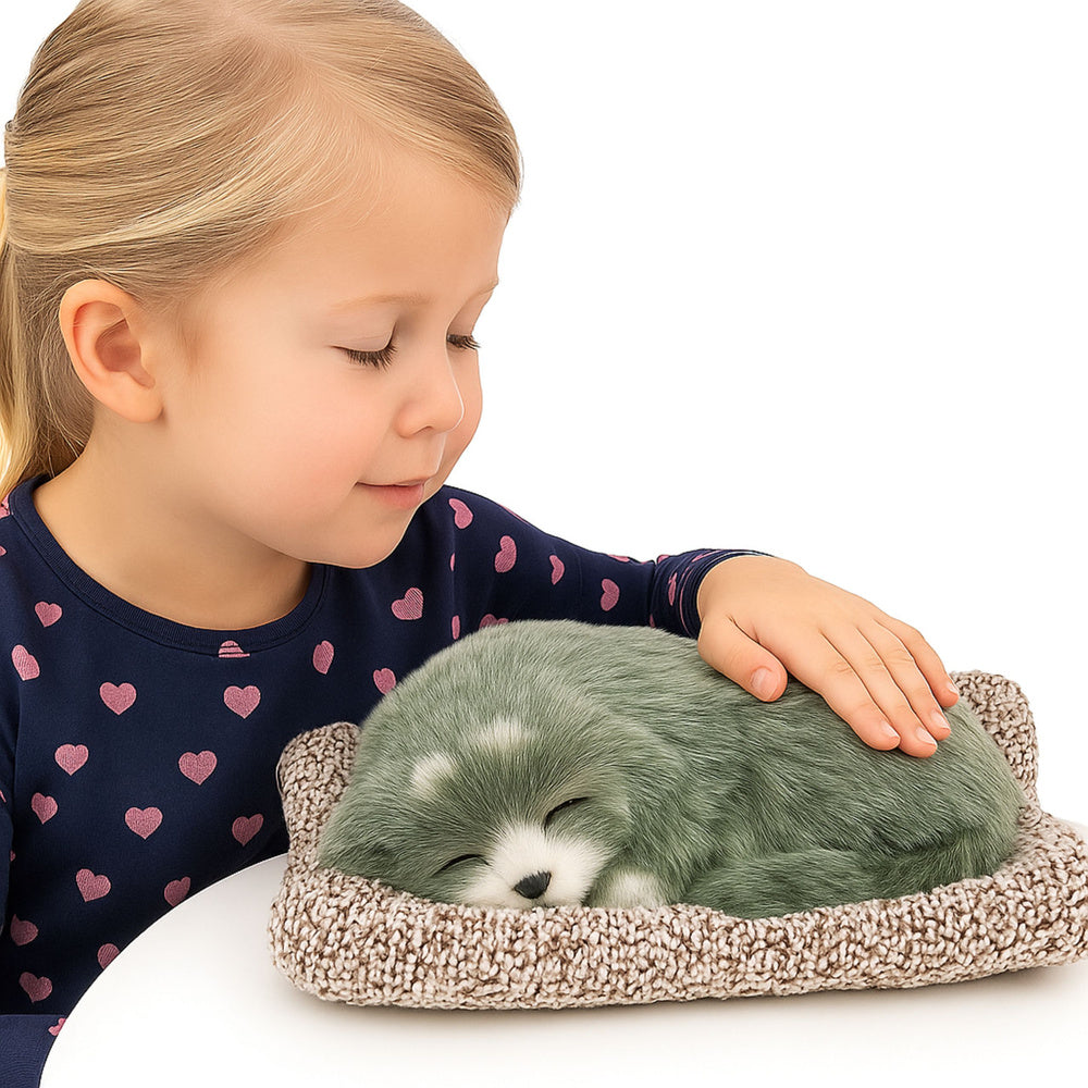 Plyšový husky na polštářku se zvuky – interaktivní hračka