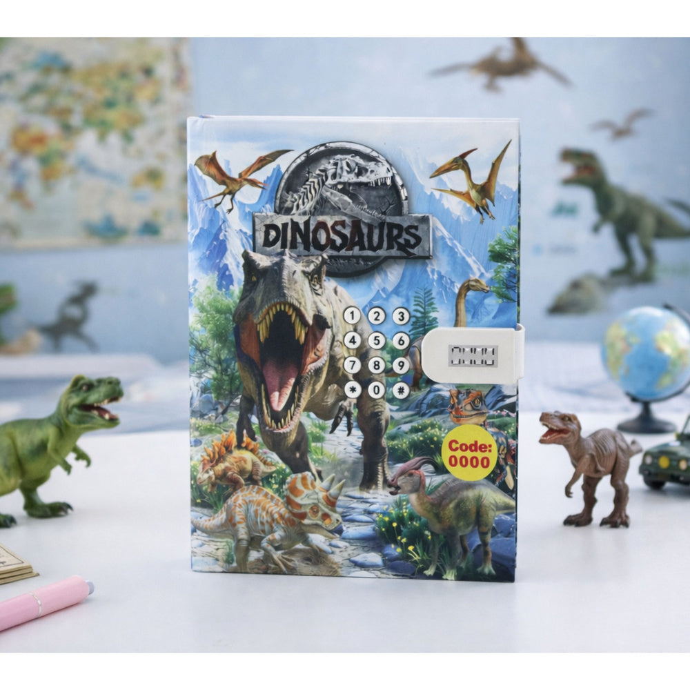 Deník s kódem a melodií Dinosauři – barevné stránky