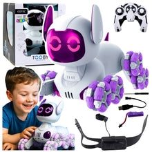 TOOBY Robot Dog Remote Controlled RC 360° Lights Sounds White and Purple