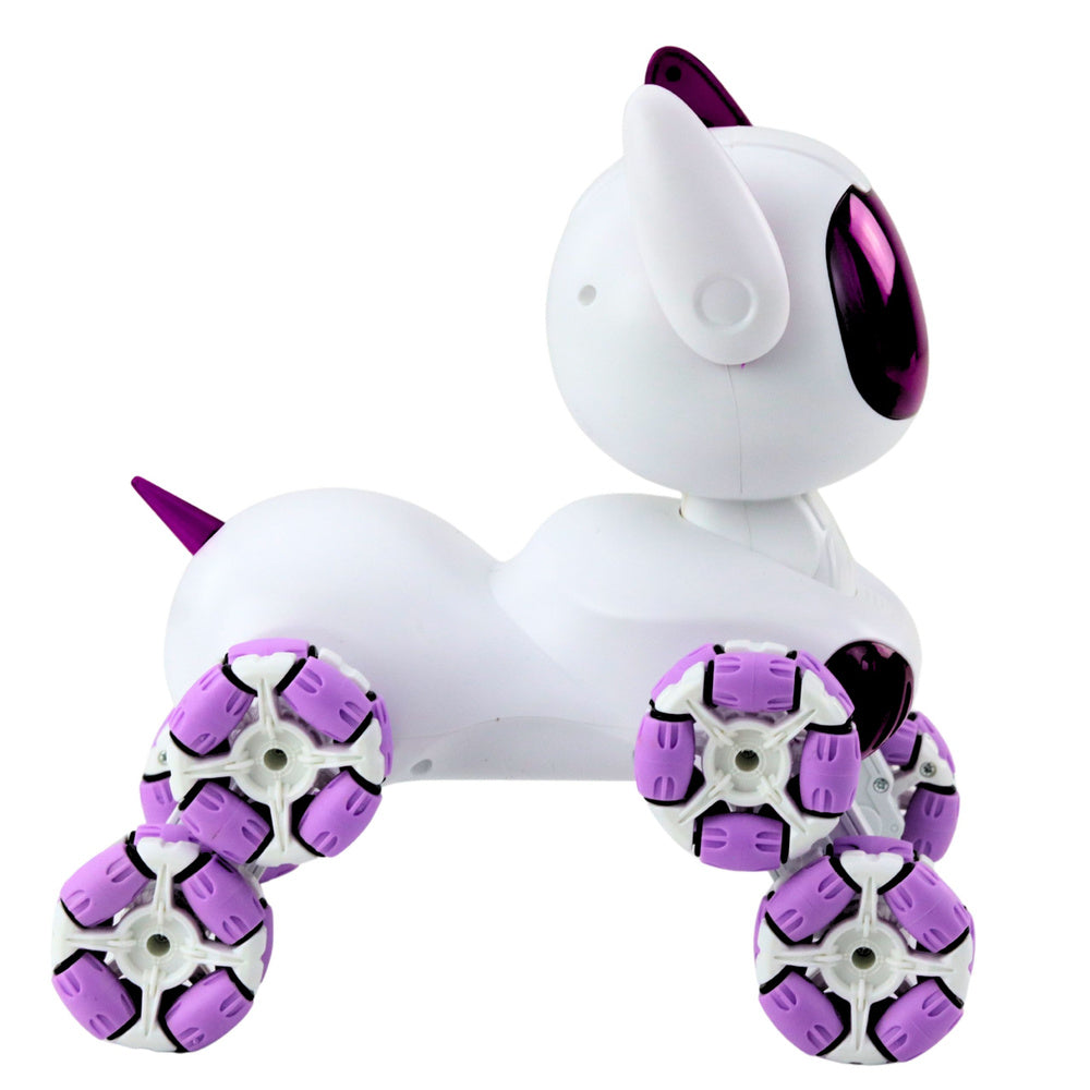 TOOBY Robot Dog Remote Controlled RC 360° Lights Sounds White and Purple