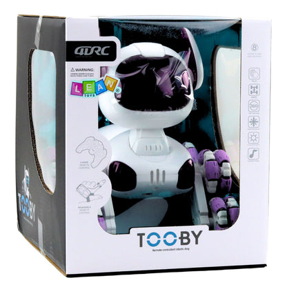 TOOBY Robot Dog Remote Controlled RC 360° Lights Sounds White and Purple