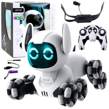 TOOBY Robot Dog Remote Controlled RC 360° Lights Sounds Black and White