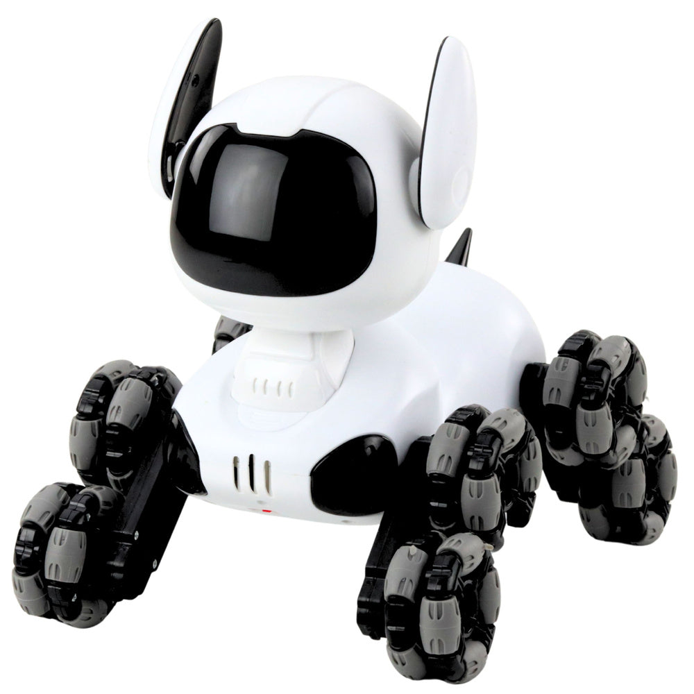 TOOBY Robot Dog Remote Controlled RC 360° Lights Sounds Black and White