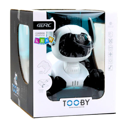 TOOBY Robot Dog Remote Controlled RC 360° Lights Sounds Black and White