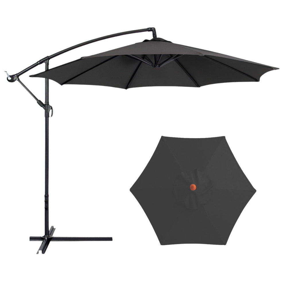 Boční zahradní slunečník s naklápěním 350 × 250 cm – antracit