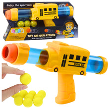 Pistole na pěnové míčky Školní autobus – žlutá se 6 míčky