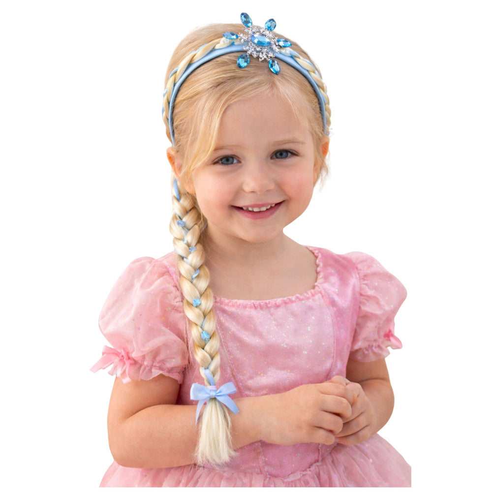 Čelenka s dlouhým copem a sněhovou vločkou – 50 cm