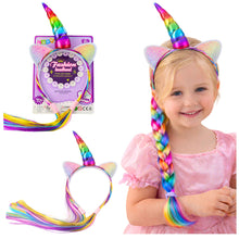 Čelenka s jednorožcem a barevnými vlasy na pletení