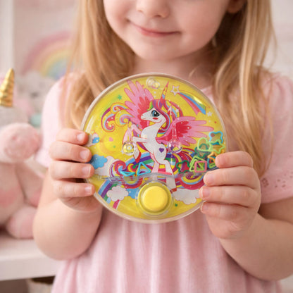 Vodní arkádová hra Jednorožec – barevná, kulatá, 10 cm