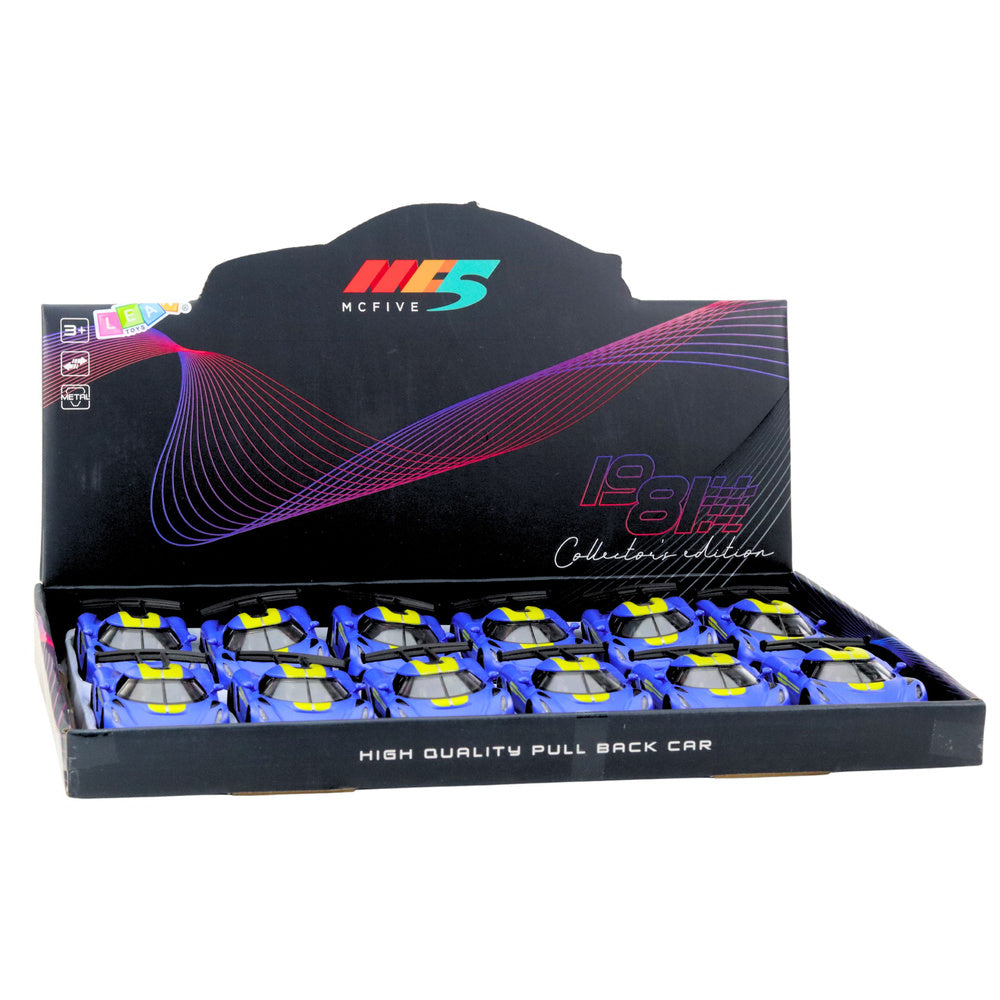 Sportovní auto kovové s otevíracími dveřmi – modrá 1:32