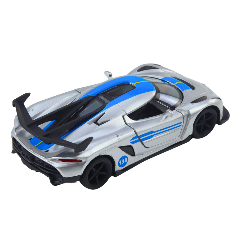 Sportovní auto kovové s otevíracími dveřmi 1:32 – stříbrné