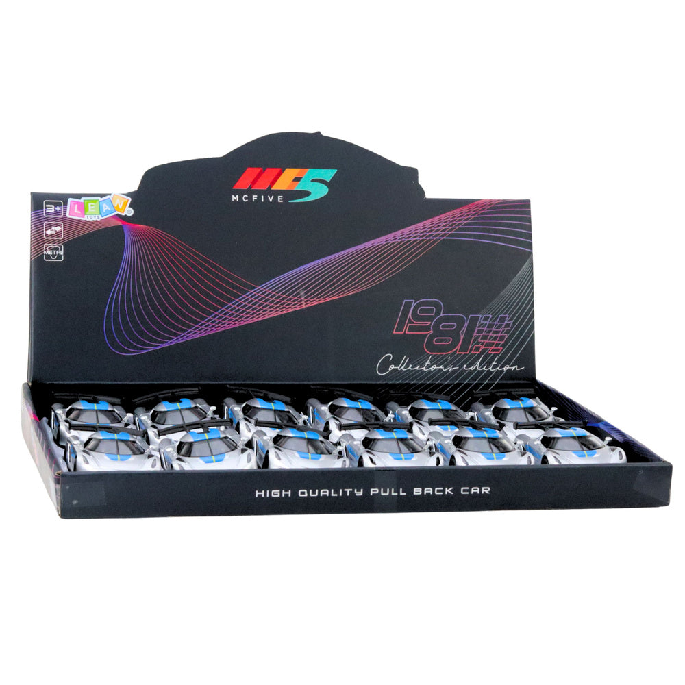 Sportovní auto kovové s otevíracími dveřmi 1:32 – stříbrné