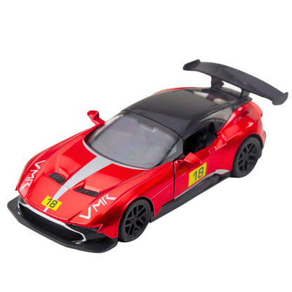 Sportovní auto kovové s otevíracími dveřmi – červené 1:32