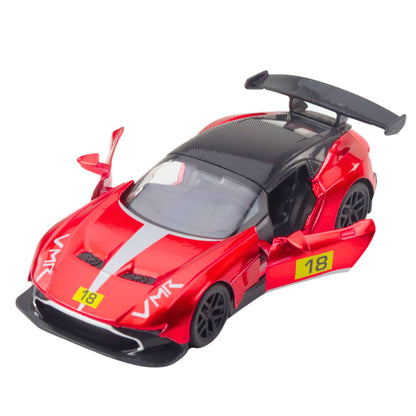 Sportovní auto kovové s otevíracími dveřmi – červené 1:32