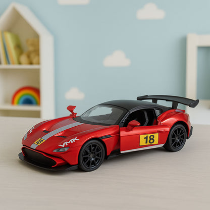 Sportovní auto kovové s otevíracími dveřmi – červené 1:32