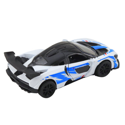 Sportovní auto s otevíracími dveřmi a zpětným natahováním – bílé 1:32