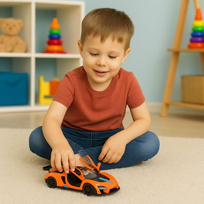 Sportovní auto kovové s otevíracími dveřmi oranžové 1:32