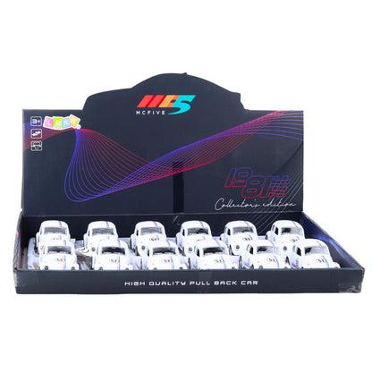 Kovové autíčko Brouk s otevíracími dveřmi 1:32 – bílé