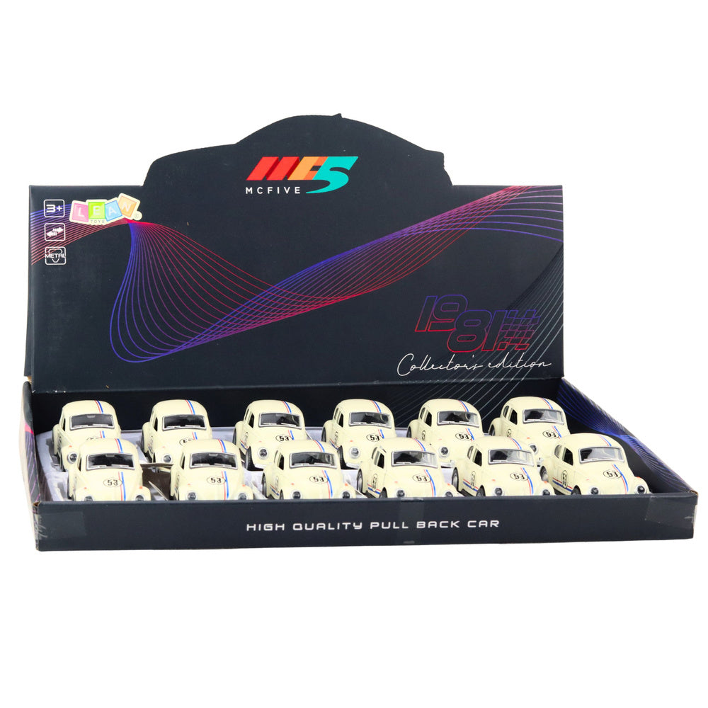 Kovové autíčko Beetle s otevíracími dveřmi – béžové 1:32