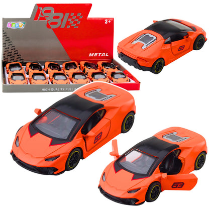Sportovní auto s natahováním oranžové 1:43 – kovový model