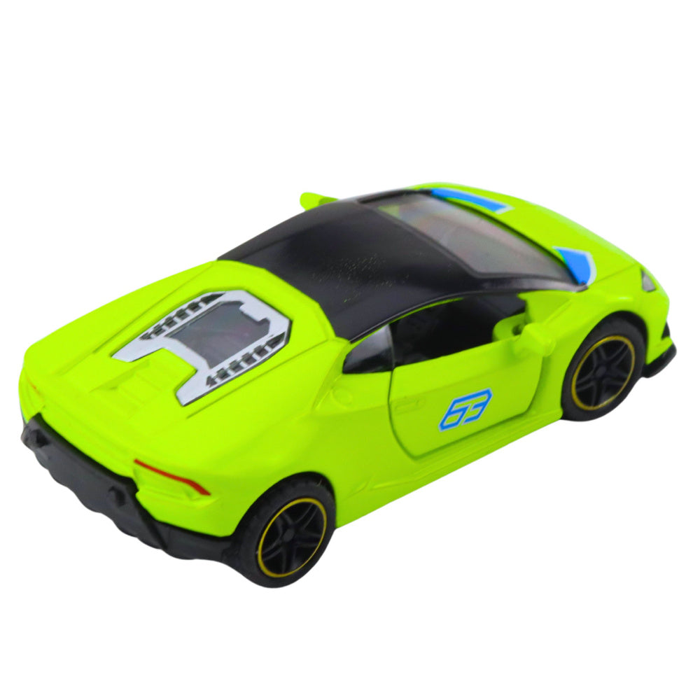 Sportovní auto s pull-back mechanismem 1:43 – neonově zelené