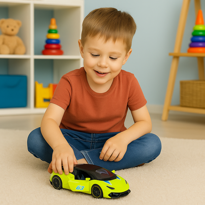 Sportovní auto s pull-back mechanismem 1:43 – neonově zelené